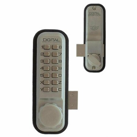 KEEN Mechanical Keyless Surface- Rim Mount Slide Deadbolt - Jet Black KE3563941